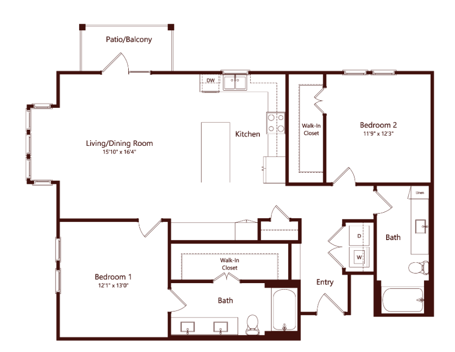 The Louise Euless Apartment Floorplan 16