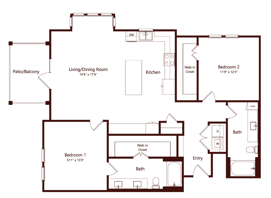 The Louise Euless Apartment Floorplan 17