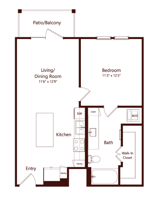 The Louise Euless Apartment Floorplan 2