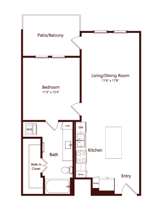 The Louise Euless Apartment Floorplan 3