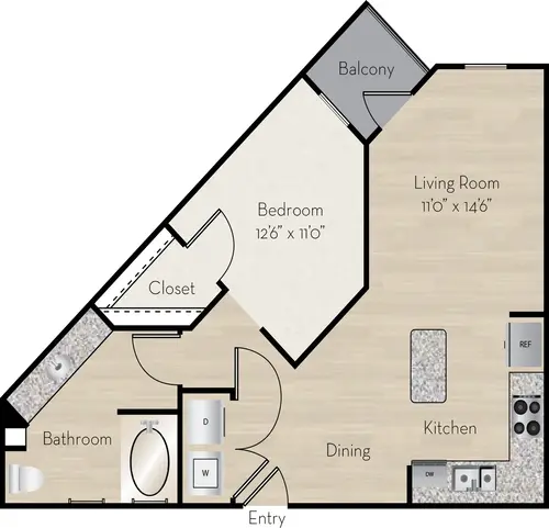 The Monarch Medical District Apartments Fort Worth Floorplan 2