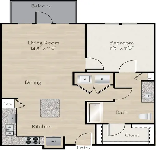 The Monarch Medical District Apartments Fort Worth Floorplan 3