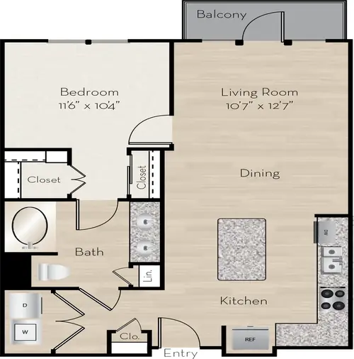 The Monarch Medical District Apartments Fort Worth Floorplan 4