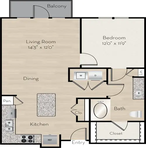 The Monarch Medical District Apartments Fort Worth Floorplan 5