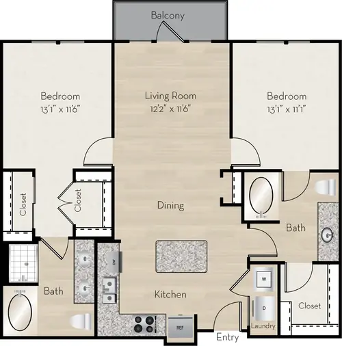 The Monarch Medical District Apartments Fort Worth Floorplan 6