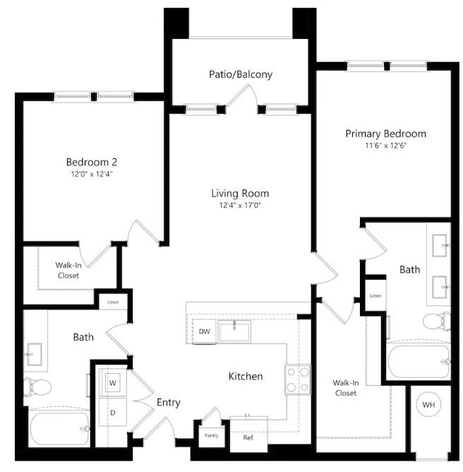 The Opal Roanoke Apartment Floorplan 10