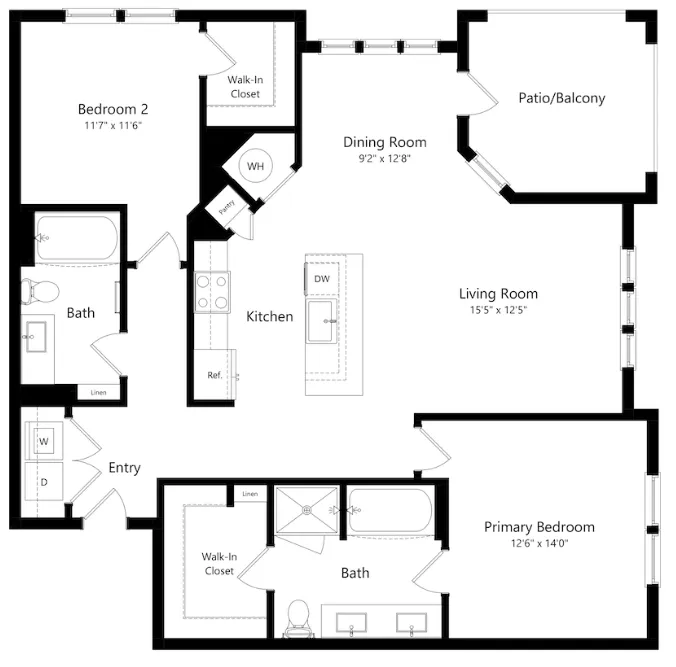 The Opal Roanoke Apartment Floorplan 11