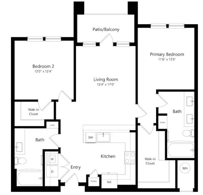 The Opal Roanoke Apartment Floorplan 12
