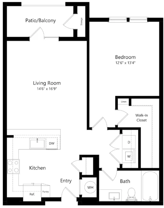 The Opal Roanoke Apartment Floorplan 5
