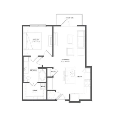 The Palo Apartments Fort Worth Floorplan 1