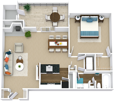 The Ryan Apartments Fort Worth Floorplan 1