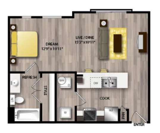 The Scenic at River East Fort Worth Floorplan 1