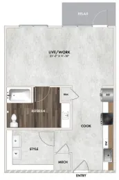 The Union at River East Fort Worth Floorplan 1