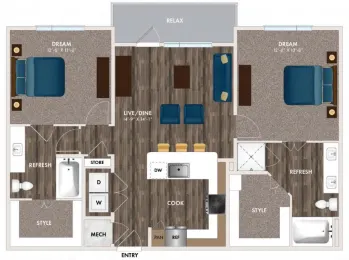 The Union at River East Fort Worth Floorplan 20
