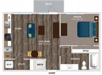 The Union at River East Fort Worth Floorplan 3