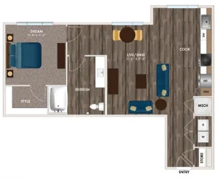 The Union at River East Fort Worth Floorplan 5