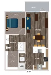 The Union at River East Fort Worth Floorplan 6