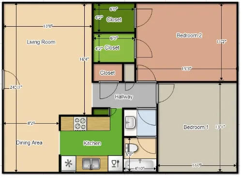 University Villas Apartments Fort Worth floor plan 5