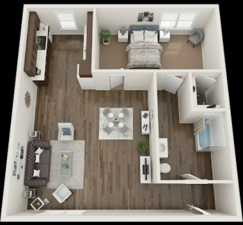 Villas at 1404 Fort Worth FloorPlan 1
