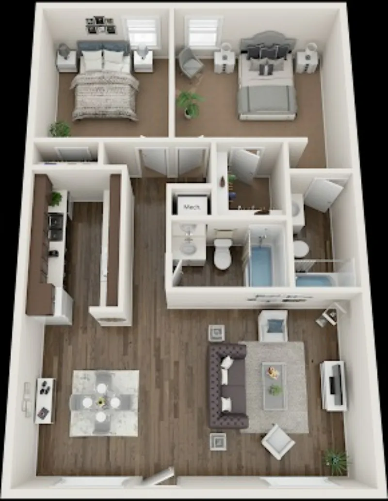 Villas at 1404 Fort Worth FloorPlan 8