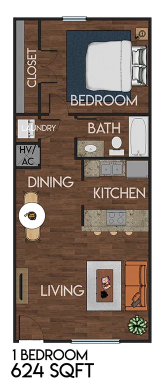 Vineyard Apartments Denton Apartment Floorplan 1