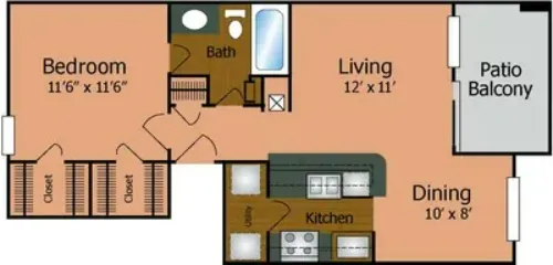 Westwind Apartments Denton FloorPlan 1