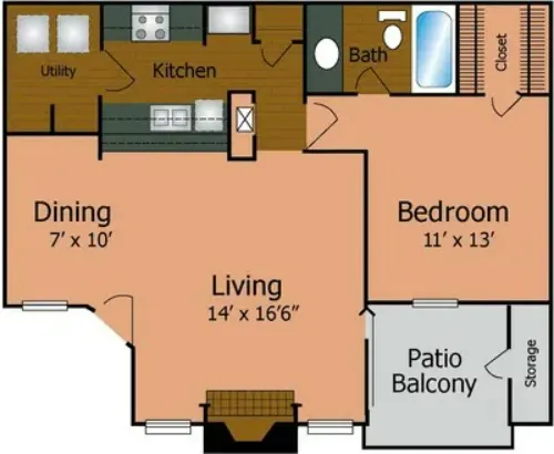 Westwind Apartments Denton FloorPlan 2