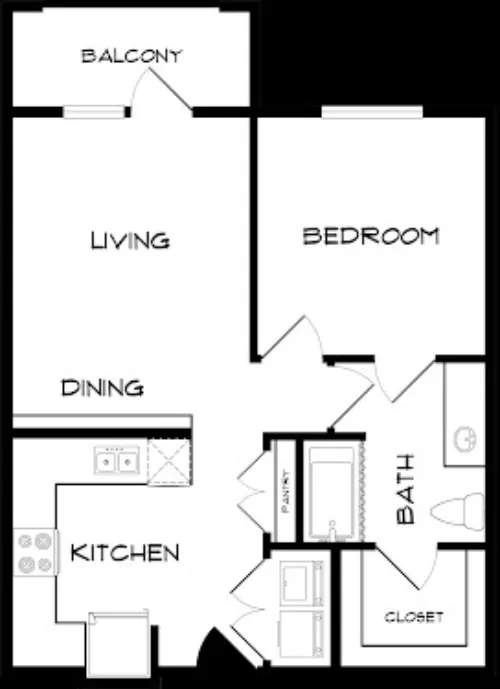 Windsor Apartments Denton FloorPlan 1