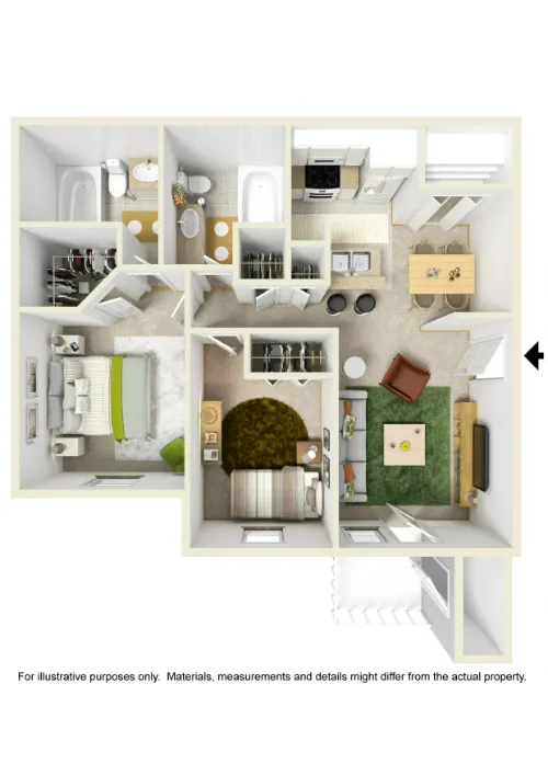 Acacia Park Apartments El Paso FloorPlan 3