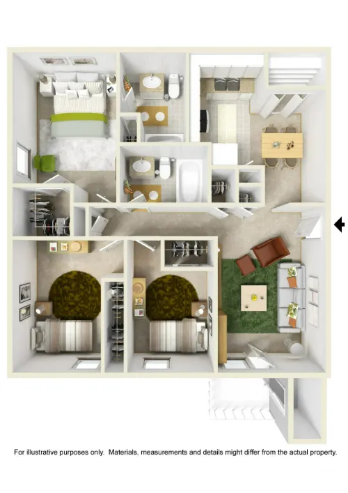 Acacia Park Apartments El Paso FloorPlan 4