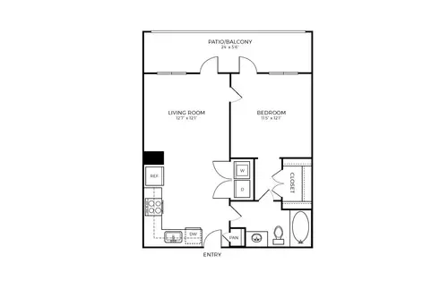 Addison Medical Center Apartments San Antonio Floorplan 1