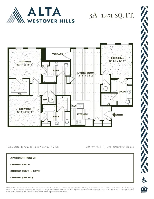 Alta Westover Hills San Antonio FloorPlan 13