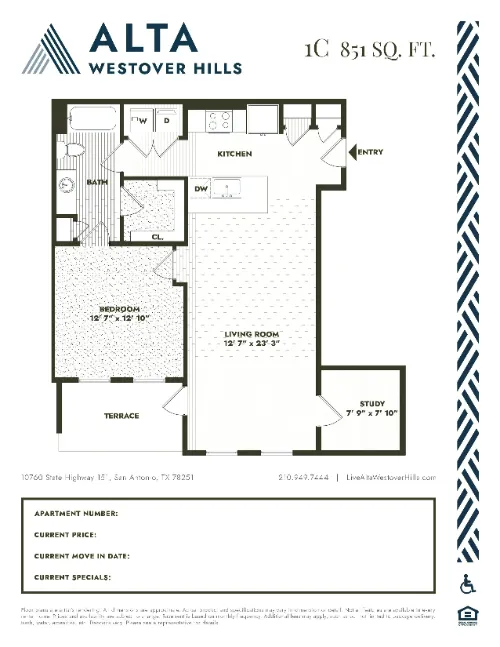 Alta Westover Hills San Antonio FloorPlan 7