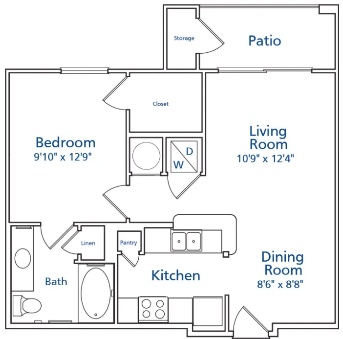 Aspire Fossil Creek Fort Worth Apartment Floorplan 1