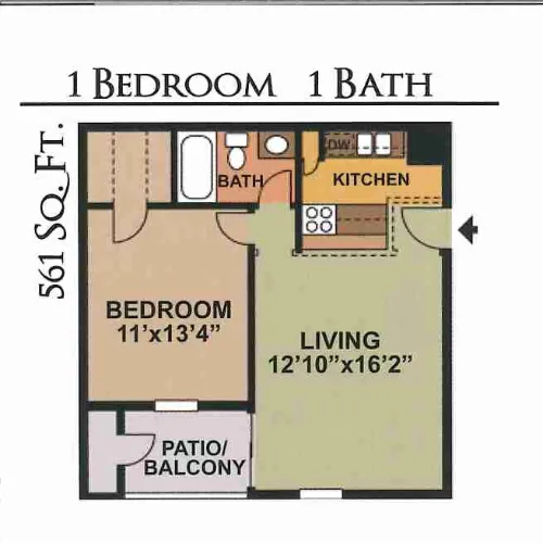 Caprock Apartment Homes El Paso Floorplan 1