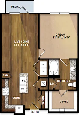 Centreport Landing Apartments Fort Worth Floorplan 3