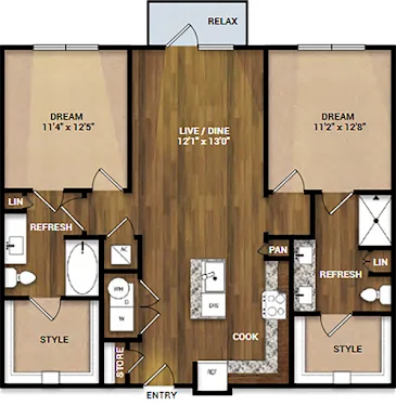 Centreport Landing Apartments Fort Worth Floorplan 6