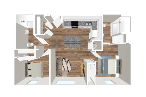 Clifton Riverside Apartments Fort Worth Floorplan 2