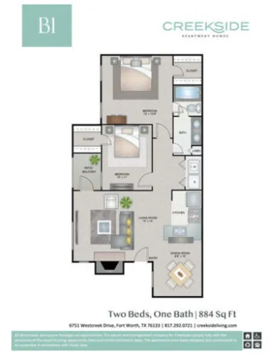 Creekside Apartment Homes Fort Worth Floorplan 4