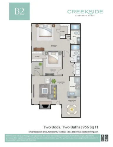 Creekside Apartment Homes Fort Worth Floorplan 5