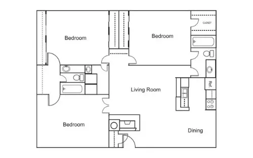 El Jardin Fort Worth FloorPlan 3