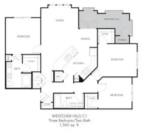 Estraya Westover Hills Apartments San Antonio FloorPlan 12