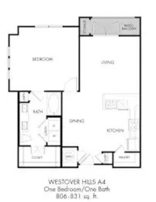 Estraya Westover Hills Apartments San Antonio FloorPlan 4t