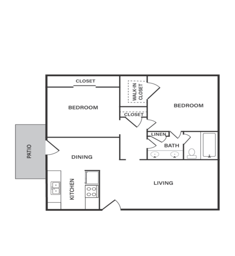 Flats at Brentwood Fort Worth Floorplan 1