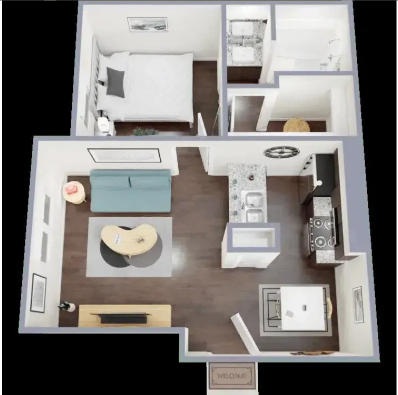 Harper at the Park Apartment Floorplan 1