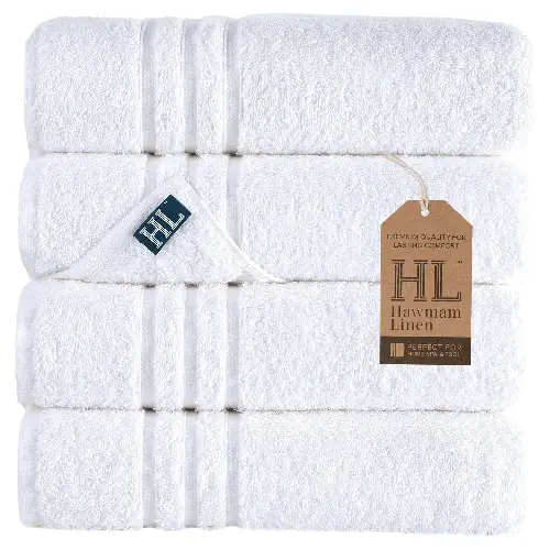 Hawmam Linen White Bath Towels
