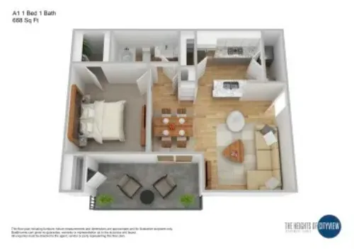 Heights of Cityview Fort Worth FloorPlan 1