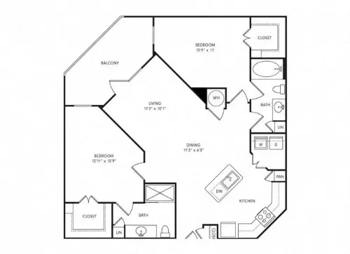 Henley at the RIM San Antonio FloorPlan 16