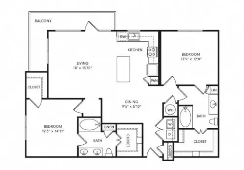 Henley at the RIM San Antonio FloorPlan 18