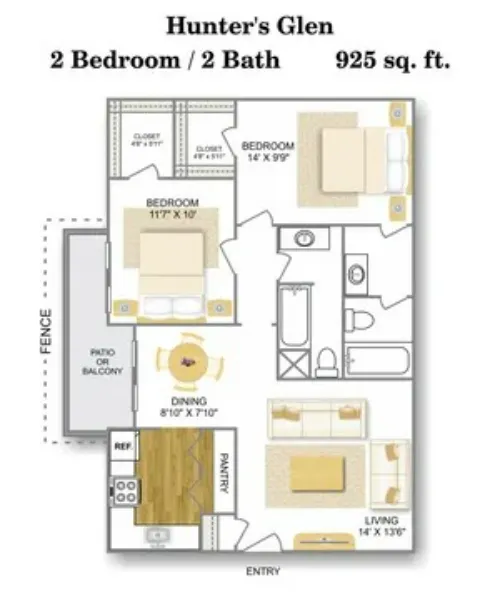 Hunter's Glen Apartments San Antonio FloorPlan 5